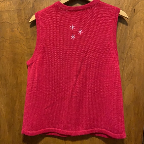 Breckenridge Red Christmas/Winter Vest with Snowmen Grannycore Size MP - Picture 6 of 9